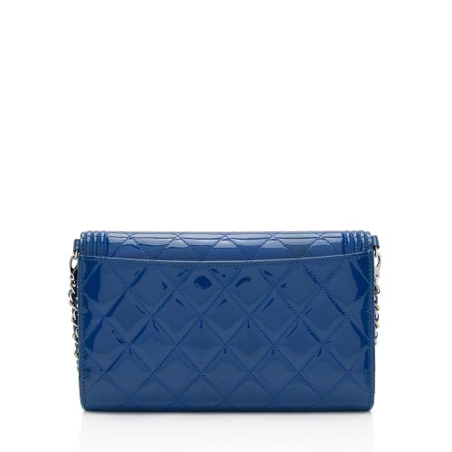 Chanel Patent Leather Boy Clutch on Chain Bag
