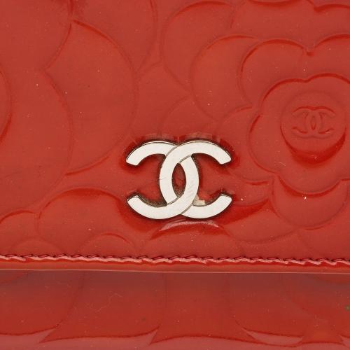 Chanel Patent Leather Camellia Wallet on Chain Bag