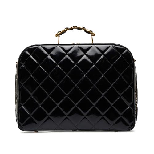 Chanel Patent Leather Chain Lunch Box Bag