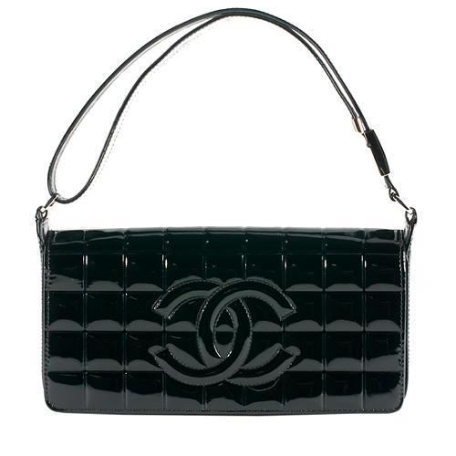 Chanel Patent Leather Chocolate Bar Flap Shoulder Bag