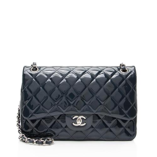 Chanel Patent Leather Classic Jumbo Double Flap Bag