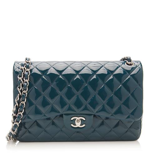 Chanel Patent Leather Classic Jumbo Double Flap Bag