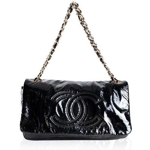 Chanel Patent Leather Flap Shoulder Handbag