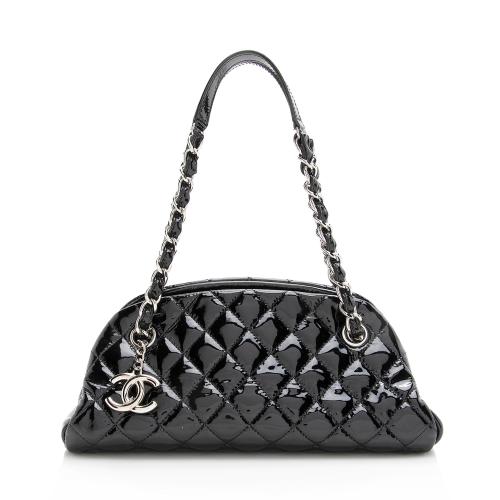 Chanel Patent Leather Just Mademoiselle Petite Bowler Bag