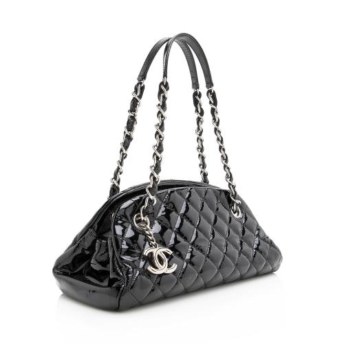 Chanel Patent Leather Just Mademoiselle Petite Bowler Bag