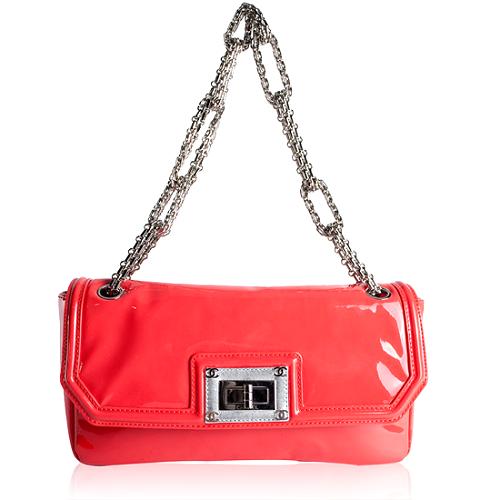 Chanel Patent Leather Mademoiselle Jewelry Chain Flap Handbag