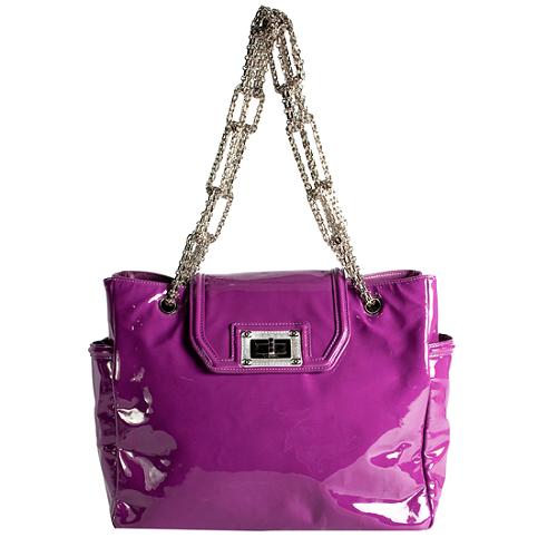Chanel Patent Leather Mademoiselle Jewelry Chain Flap Tote