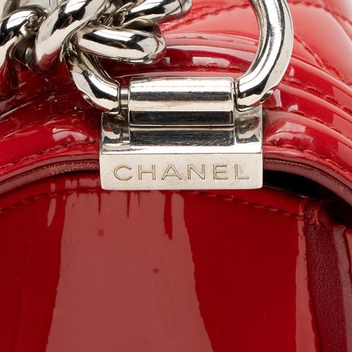 Chanel Patent Leather Plexiglass Old Medium Boy Bag
