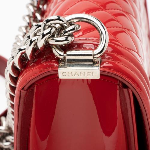Chanel Patent Leather Plexiglass Old Medium Boy Bag