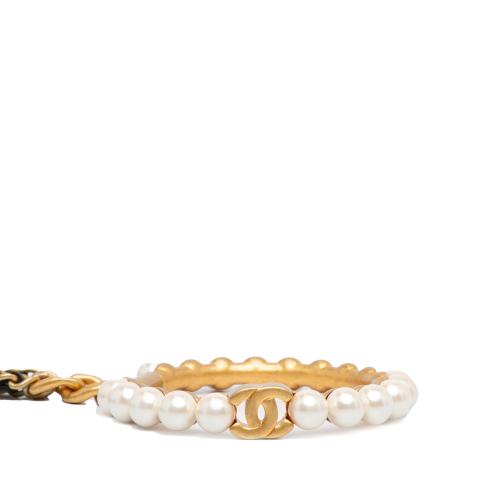 Chanel Pearl Crown CC Wristlet Multi Pouches