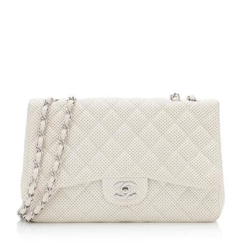 Chanel Perforated Lambskin Jumbo Flap Bag