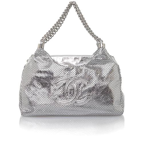 Chanel Perforated Metallic Rodeo Drive Shoulder Handbag