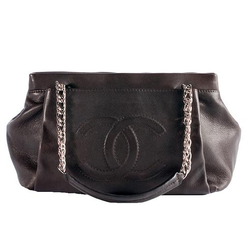 Chanel Pleated Caviar Leather Tote