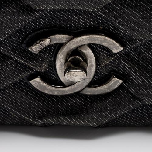 Chanel Pleated Denim Turtle Flap Bag