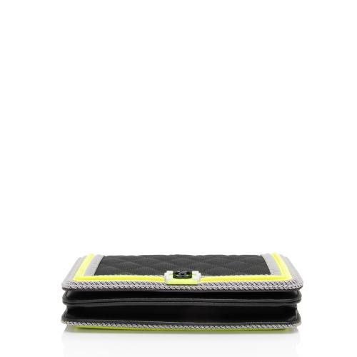 Chanel Quilted Canvas Fluo Boy Wallet on Chain