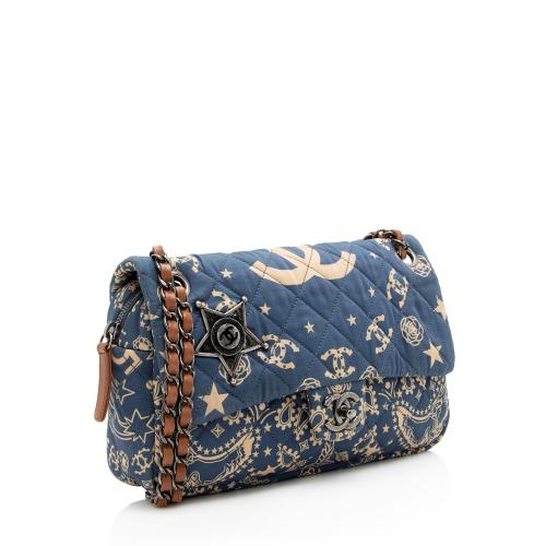 Chanel Quilted Canvas Paris-Dallas Bandana Medium Flap Bag