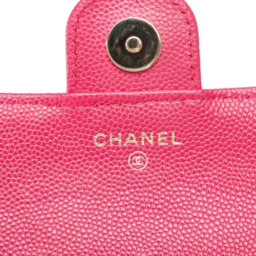 Chanel Quilted Caviar Foldable Printed Fabric Tote with Chain
