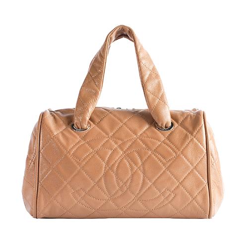 Chanel Quilted Caviar Leather Bowler Satchel