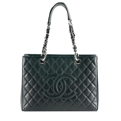 Chanel Quilted Caviar Leather Grand Shopping Tote