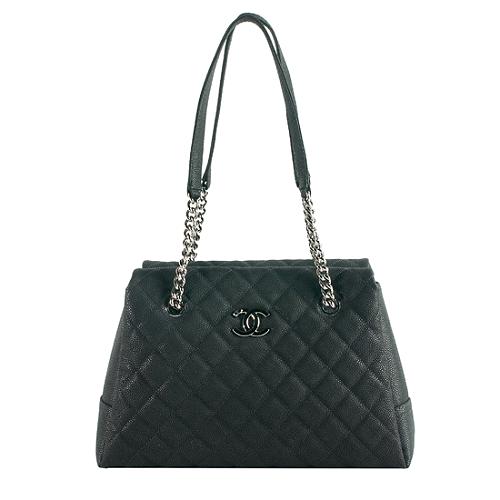 Chanel Quilted Caviar Leather 'Lady Pearly' Tote