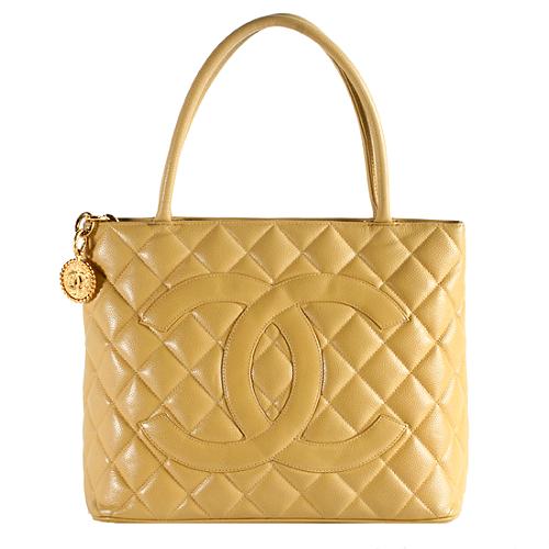 Chanel Quilted Caviar Leather Medallion Tote
