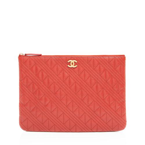 Chanel Quilted Caviar Leather Medium O-Case