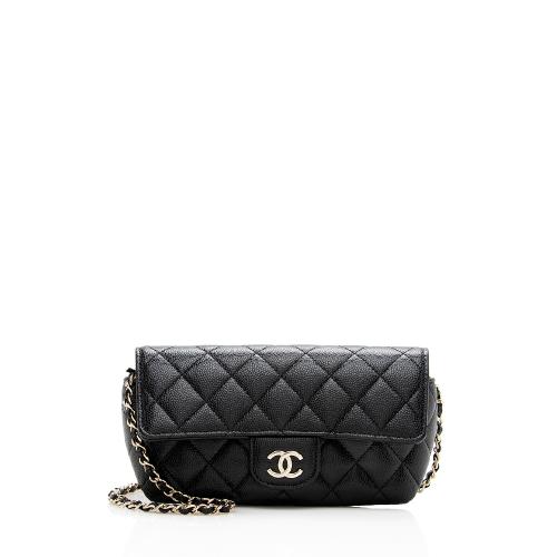 Chanel Quilted Caviar Leather Glasses Holder Mini Chain Bag