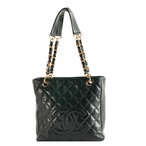 Chanel Quilted Caviar Leather Petite Shopping Tote