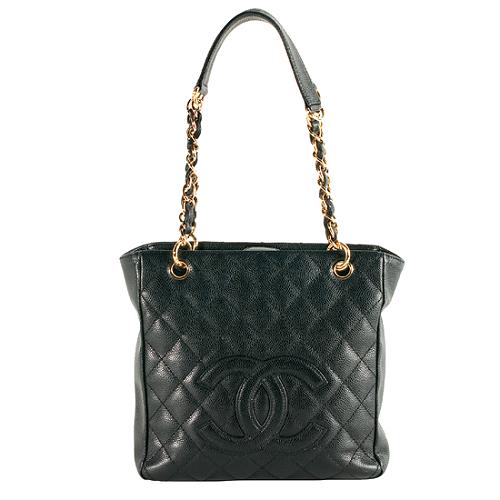 Chanel Quilted Caviar Leather Petite Shopping Tote