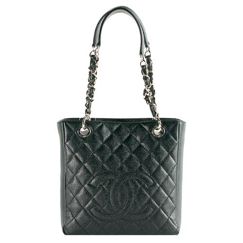 Chanel Quilted Caviar Leather Petite Shopping Tote