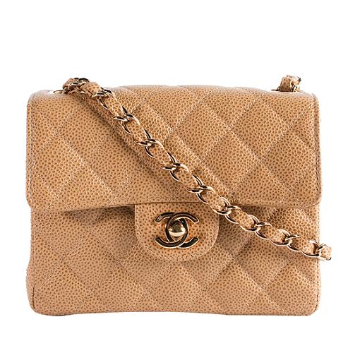 Chanel Quilted Caviar Mini Flap Shoulder Handbag