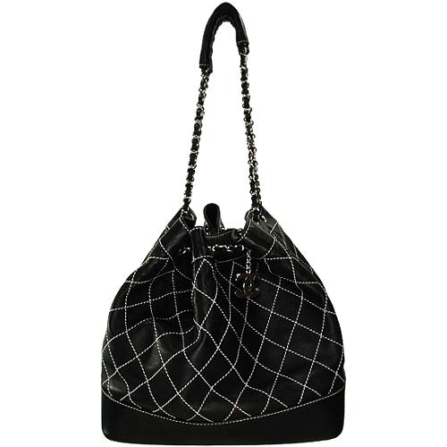 Chanel Quilted Drawstring Handbag