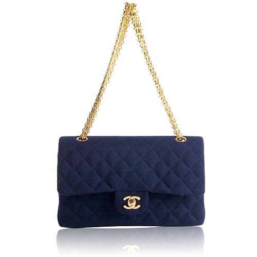 Chanel Quilted Jersey Flap Shoulder Handbag