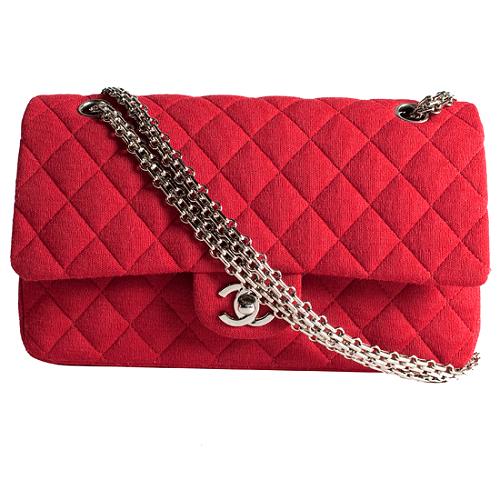 Chanel Quilted Jersey Flap Shoulder Handbag