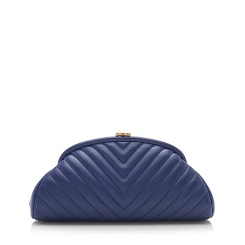 Chanel Quilted Lambskin Chevron Timeless Clutch