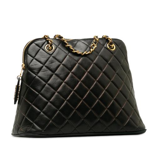 Chanel Quilted Lambskin Dome Shoulder Bag