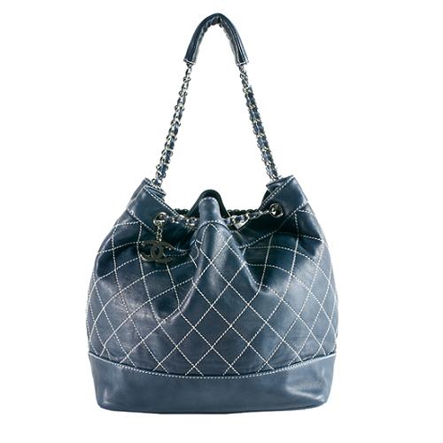 Chanel Quilted Lambskin Drawstring Bucket Bag