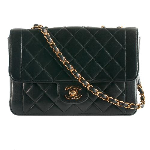 Chanel Quilted Lambskin Flap Shoulder Handbag