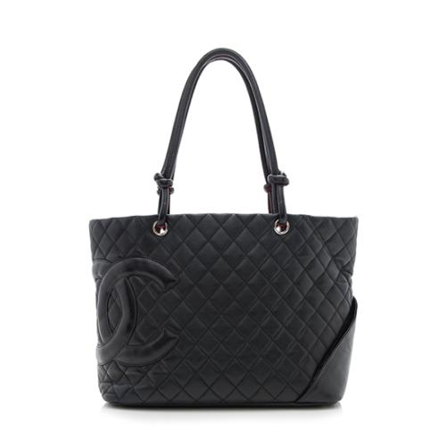 Chanel Quilted Lambskin Ligne Cambon Large Shopping Tote 