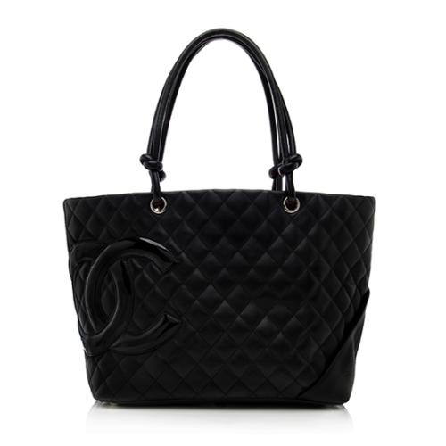 Chanel Quilted Lambskin Ligne Cambon Large Shopping Tote