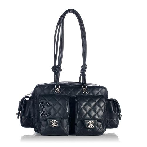 Chanel Quilted Lambskin Ligne Cambon Mini Reporter Satchel