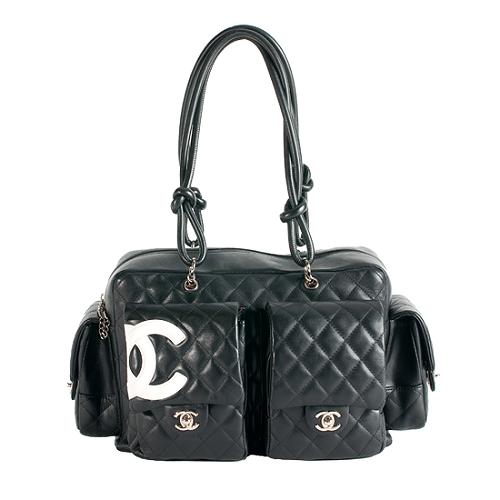 Chanel Quilted Lambskin Ligne Cambon Reporter Satchel