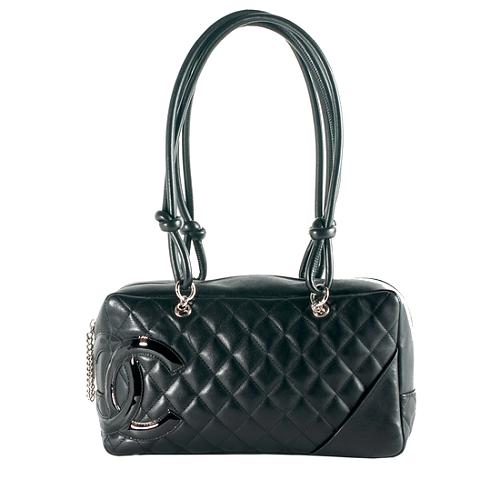 Chanel Quilted Lambskin Ligne Cambon Shopper Shoulder Handbag