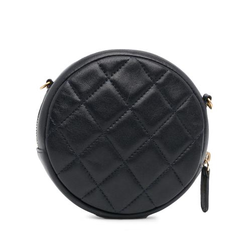 Chanel Quilted Lambskin Lucky Charms Round Clutch with Chain