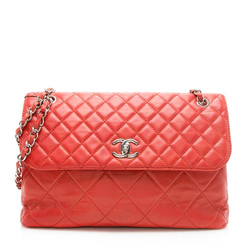 Chanel Quilted Lambskin Maxi Single Flap Shoulder Bag
