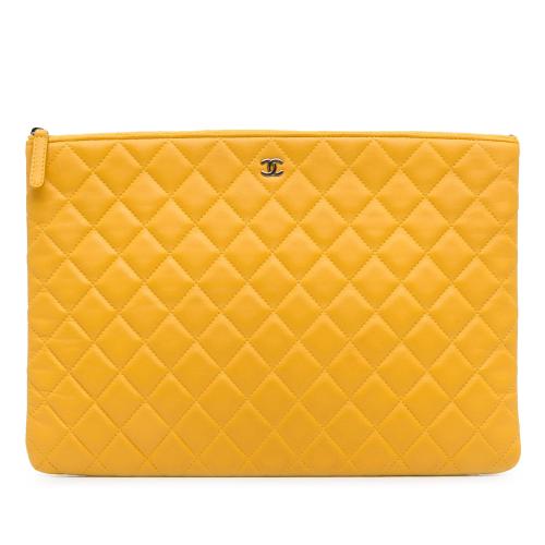 Chanel Quilted Lambskin O Case Clutch