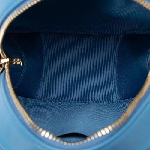 Chanel Quilted Lambskin Ribbon Round Clutch With Chain