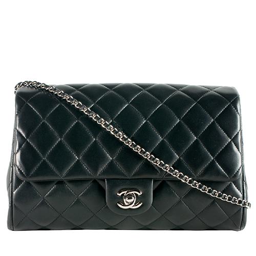 Chanel Quilted Lambskin Classic Clutch with Chain Shoulder Bag