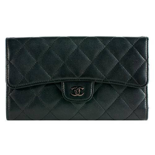 Chanel Quilted Lambskin Trifold Wallet