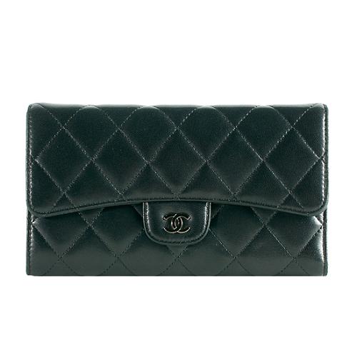 Chanel Quilted Lambskin Trifold Wallet
